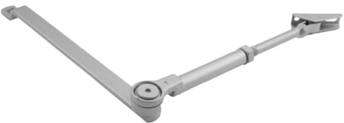 ECO-Schulte Rastfeststellgestänge für Türschließer TS-20/50 RAL 9006 ECO silber Gelenkarm mit Rastfeststellung; 70-130 Grad, Kein Brandschutz- 27,6x5,8x4cm