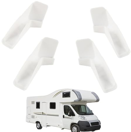 COOBAA Motorhome Rain Gutter Extensions | 4 Pieces Gutter for Gazebo, RV Roof Drip Edge - Left and Right Roof Drip Edge, White Gutter Extension