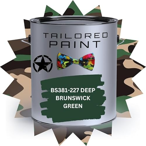 Pennello spray opaco da 2,5 l per uso militare su vernice UPVC, legno, acciaio e plastica – BS381 227 verde scuro brunswick