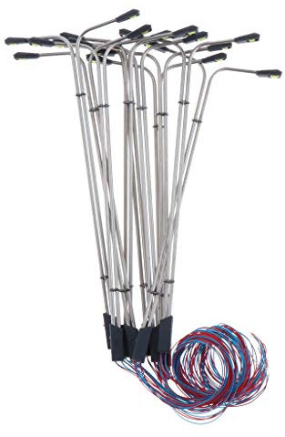 10x Modellino Ferroviario Treno Lampione Postale Lampioni per HO Scala LED 1:100, Bianco Freddo