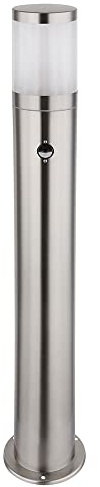 LED Wegeleuchte mit Bewegungsmelder Außen Aussenleuchten Garten Standleuchte Stehlampe Bewegungsmelder, Edelstahl silber, 1x E27 LED warmweiß, DxH 14x80 cm