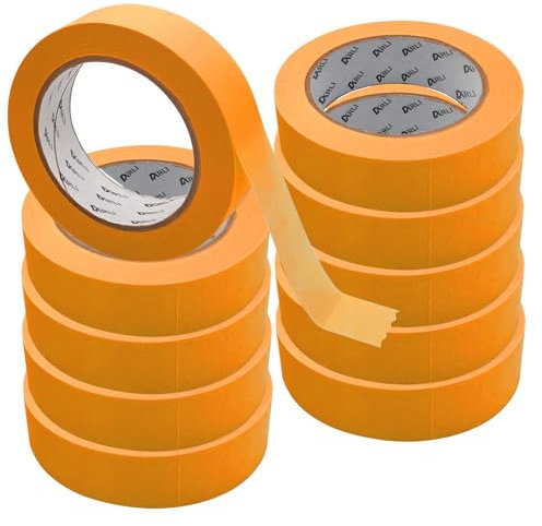 ARLI Kreppband 10x Goldband 30mm x 50m Acrylat Abdeckband ECO für Maler und Lackierer Malerkrepp Tape Papiertape Abklebeband Abdeckkrepp (10 Stück Rollen)