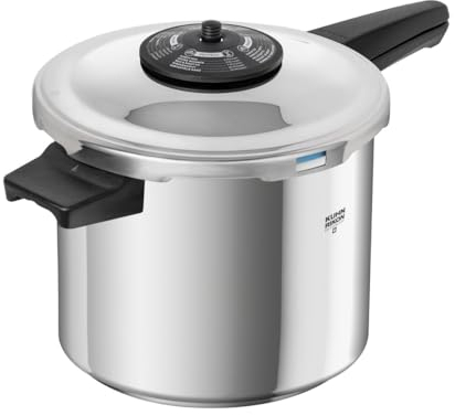 Kuhn Rikon Pressure Cooker Duromatic Neo 7L/22cm Food Steamer with Long Handle. Multi Cooker Hotpot with Auto Lock Lid. Stainless Steel Pot. Instant Cook Pot – 10 Year Kuhn Rikon Cookware Guarantee