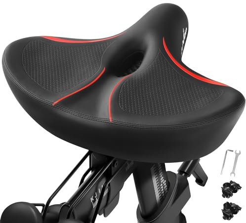 Oversized Peloton Bike Seat - Comfortable, Extra Wide Saddle for Men & Women, Compatible with Peloton, Echelon, Exercise & Electric Bikes