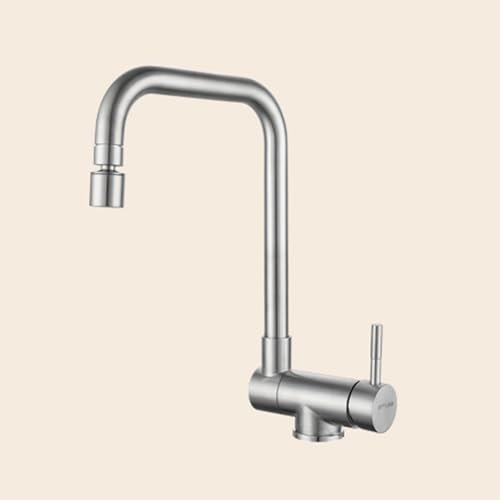 XJTNLB Mitigeur Evier Cuisine Sous Fenetre Brossé Robinet Cuisine Rabattable Robinet Rotatif pour Produire de L'Eau Chaude et Froide Robinet Cuisine Inclinable 180° Sous Fenêtre-Double Mode