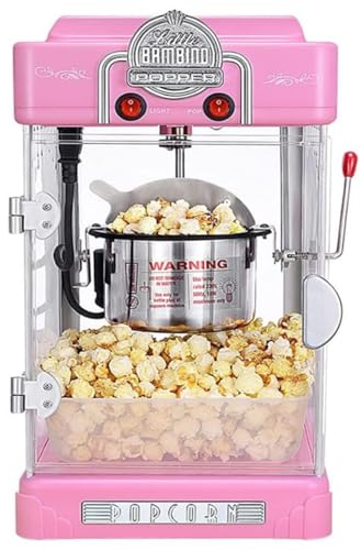 WBRSybUK Small Fully Automatic Popcorn Popper Maker, Commercial And Household Popcorn Machine, for Kids Parties Home Cinema,Pink