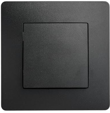 DEBFLEX - Caly - Interruptor de Botón Pulsador - Interruptor de Pared para Control de Iluminación -Comando Completo - Instalación Rápida - ABS - Instalación Empotrable - Negro - 85 x 85 x 33 mm