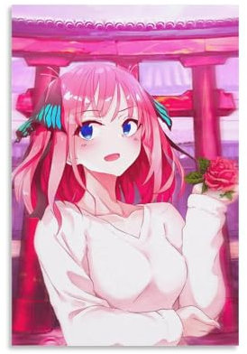 SHUBAPO The Quintessential Quintuplets Anime-Poster, Nakano Nino Flowers-2030, Poster, Wandkunst, Gemälde, Leinwanddrucke, Dekor-Poster, Kunstwerke, 20 x 30 cm