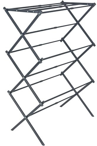 OurHouse Three Tier Extending Clothes Airer, 7.5m Area Flat Clothes Horse Drying Rack for Laundry & Washing, Indoor Foldable Airer Clothes Dryer, 5kg Max Weight, Collapsible Strong Drier