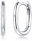 Josfeva Silber Creolen Ohrringe für Damen, Hypoallergen U-förmige Geometrische Silber Kreolen, 925 Sterling Silber Oval Ohrringe Creolen mit 5A Zirkonia, Knorpel Schlafen Ohrring für Frauen Mädchen