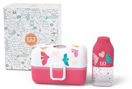 monbento – Lunchbox Kinder Made in France Foodie blau Wolf - Die luftdichte, mikrowellengeeignete, spülmaschinenfeste Brotdose Kinder - Bento Box Ideal für Mahlzeiten & Snacks – BPA-frei – Wolf