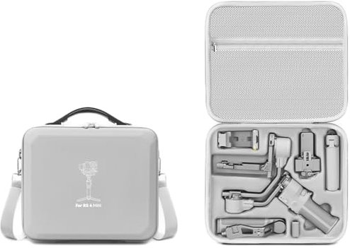 Carrying Case for DJI RS 4 Mini Combo Portable Travel Storage Bag, for RS 4 Mini Gimbal Stabilizer Accessories Organizer Bag Hard Case Shockproof Protective Cover with Shoulder Strap (Gray)