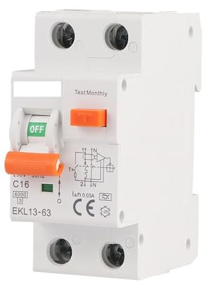 Diferencial Rearmable,Interruptor Diferencial Disyuntor de corriente residual de bajo voltaje tipo A de 30 mA y 2P MCB de 230 V con protección contra sobrecarga y fuga de corriente corta RCBO(20A)