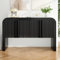 Merax Sideboard mit abgerundeter Ecke, Modern Eleganz Küchenschrank Flurschrank mit 4 Türen, Leichtbauweise, Vertikales Streifendesign, Beistellschrank für Küche, Esszimmer, Wohnzimmer, 120cm, Schwarz