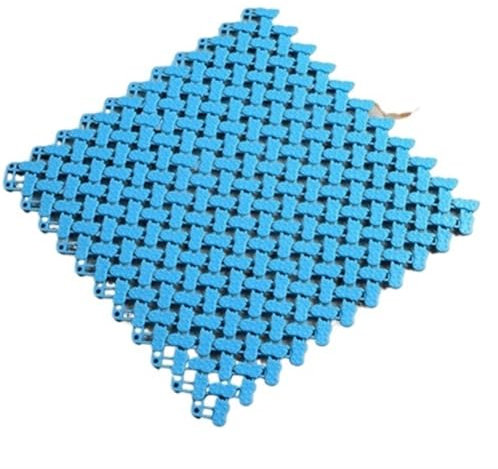 WDSBZNB Interlocking Bodenfliesen Kunststoff-Abflusslöcher rutschfeste Badezimmer Toilette Küche Dusche Matte Quadrat Boden Pad(Blue)