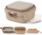 Pet Life Tragbares Hundenapf-Set, 2,8 l Doppelfach, Futter- und Wasserbehälter, faltbarer Reisenapf mit Deckel und Kordelzug, Khaki