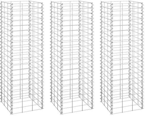 Panier de Gabion Set of 3, Gabion pour Pierre Panier à Pierre Lits surélevés en gabion 3 pcs 30x30x100 cm Fer