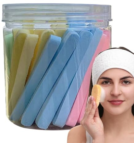 Komprimierter Make-up- , 60 professionelle Abschminkschwämme, komprimiert, weich, leicht für Zuhause, Reisen, Frauen