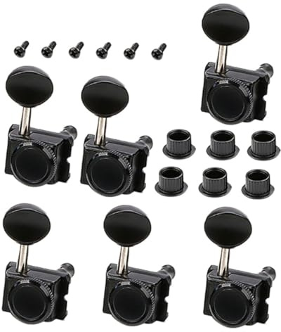 FUNOMOCYA 6pcs Locking Tuning Pegs for Electric Guitars Reliable String Tuners with Smooth Operation Fit for Various Guitar Models Sleek Design for Musicians of All Levels