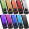Kepmem 4GB USB flash drive, multicolor, portable metal key ring USB 2.0 rotating flash drive, pen-style flash drive, multipiece set for data storage and transfer.Includes 10 different coloured cords