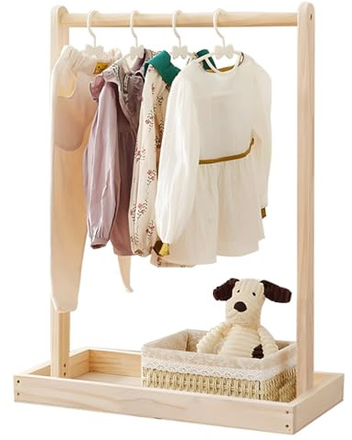 NUODWELL Support à vêtements pour bébé pour tout-petit, support à vêtements pour animaux de compagnie, support simple au sol pour vêtements, chapeaux pour enfants pour ranger les vêtements, poupées et