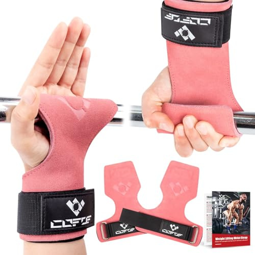 COFOF Leather Lifting Straps for Bodybuilding, Weightlifting, Strength Training & Fitness, Specially Designed for Heavy Weights, Professional Lifting Straps Strength Training for Women and Men