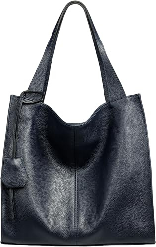 Caspar Große Damen Leder Schultertasche XL Shopper mit praktischer Innenaufteilung - PREMIUM LINE - Modell No.832 - Made in Italy