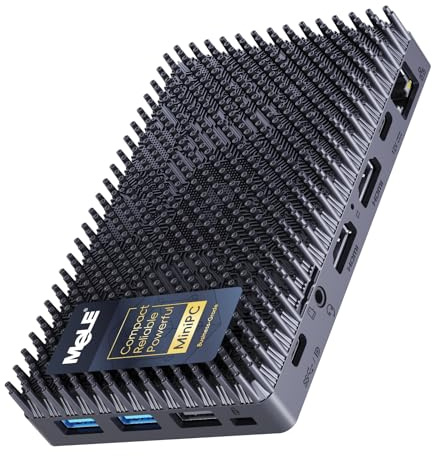 MeLE Mini PC senza ventole N150 16 GB RAM LPDDR5 512 GB SSD, Win11 Pro piccolo micro computer desktop Cyber X1, Dual HDMI, supporto 4K triplo display, USB 3.2x3, USB-C, WiFi5 BT5.1, PC portatile per