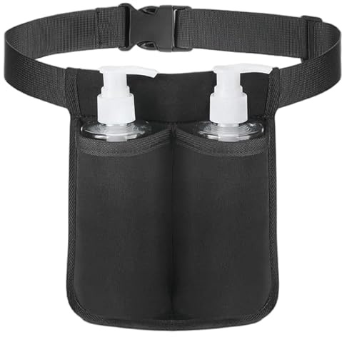 Bottiglia bottiglia Porta di lozione la confezione di olio di massaggio professionale per 2 bottiglie, organizzatore del supporto per la vita con cintura regolabile, senza olio