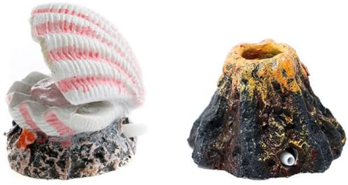 Correa Aquarium Volcano-Shape Air Bubble Stone Oxygen Pump Decoration Ring Stone Tank Plate Air Pump Fish Tank Decoration Easy to Use