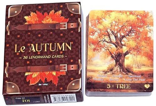 Teupyon Tarot-Deck, Herbst-Tarot-Spielkarten, ästhetisches Wahrsagen-Deck, für Wahrsagung, Meditation, Lernarbeit, Liebe, Halloween, Kinder, Erwachsene, Küche, Schule