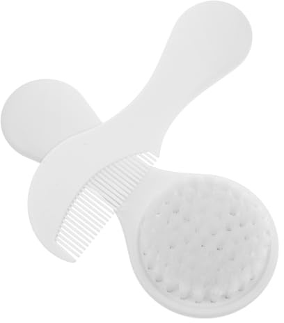 FIXOSHEE 2pcs Soft Bristle Comb Set for Newborns and Gentle Cradle Cap Brush and Hair Comb Kit Scalp Massage Grooming Brushes for Sensitive Skin Flake Removal and Healthy Hair Care
