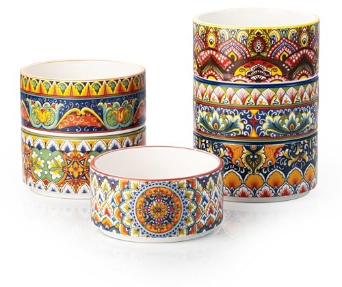 Coupelles à Crème Brûlée en Porcelaine, 6 X 240 ml Mini Plat à Gratin | Ramequin Creme Brulee pour Muffin et Gâteau, Ramequin Four à Crème, Sauce, Fruit