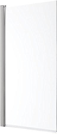 Milano Portland 1400 x 800mm Chrome Shower Bath Square Corner Glass Screen