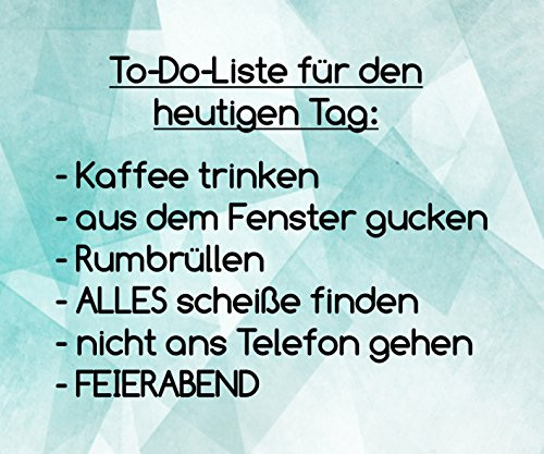 Crealuxe Mousepad personalisiert - to do Liste für den heutigen Tag ... - Mauspad mit Motiv, Spruch oder Wunschtext – Mousepad für Büro/Gaming – Geschenkartikel Computerzubehör