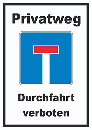 HB-Druck Privatweg Sackgasse Schild A5 Rückseite selbstklebend