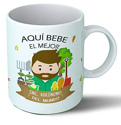 Planetacase - Taza Ingeniero agrónomo - Regalo Original - Cerámica 330 mL - Taza Desayuno Apta para Microondas y Lavavajillas - Resistente a Lavados