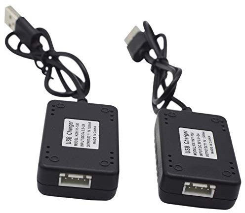 Blomiky 2 Pack 11.1V 1500mA XH-4P Plug USB Charger Cable for 11.1V 3S Lipo Battery 11.1V USB 2