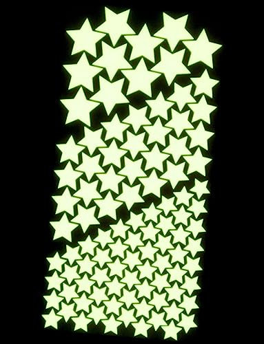 WANDfee Leuchtsterne GROß ☆☆ 100 ☆ selbstklebende EXTRASTARK leuchtende Sterne Sternenhimmel Aufkleber Kinderzimmer