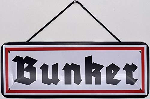Blechschild mit Kordel 27 x 10 cm Bunker - Blechemma
