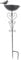 Toulifly Vogeltränke 82cm Metall Gartenstecker Vintage Look Deko mit abschraubbarer Tränke und integriertem Erdspieß für Vögel
