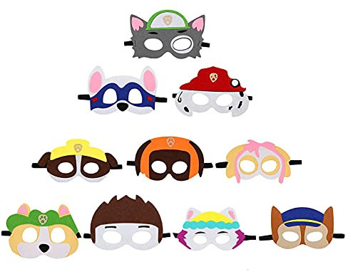 HBYMYDA Puppy Party Masken,10 Stück Tiermasken Kinder Filz Masken Cosplay Party Masken für Halloween Weihnachten Geburtstag Maskerade Geburtstag