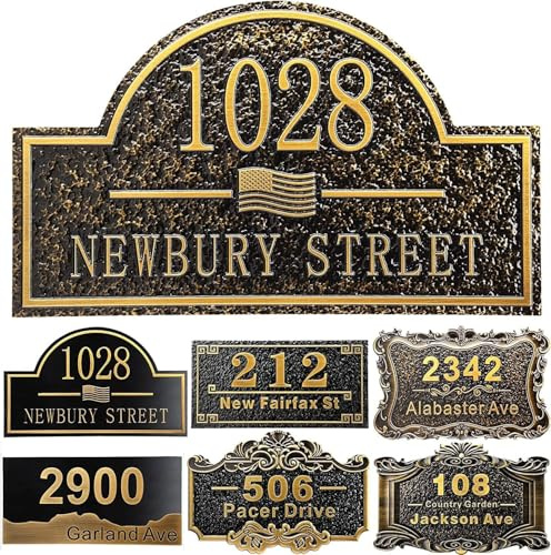 Personalized Vintage Address Plaque House Number Address Sign Relief Carve