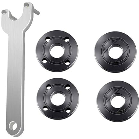 Grinder Angle Spanner Wrench Flange Nut for Dewalt 193465-4 Black Decker Ryobi Makita 4.5 Inch 5 Inch 5/8-11, 1PC Angle Grinder Flange Wrench and 4PCS Flange Nuts