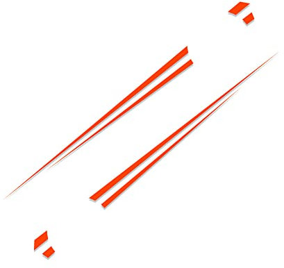 MoreChioce 2 Stück Auto Seitenstreifen Aufkleber, PVC Karosserie Dekoration, Orange