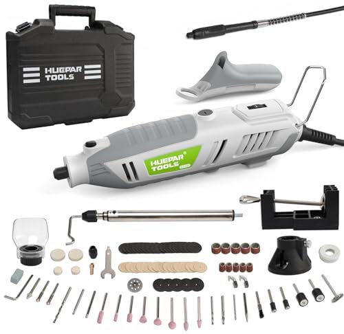 Huepar Tools 200W Rotary Tool, Multi Tool Kit with 222pcs Accessories and 5pcs Attachment, 6 Variable Speed 10,000-40,000 RPM for DIY Repairs&Craftwork Projects(Cutting, Sanding, Polishing, Drilling)