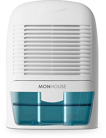 MONHOUSE Luftentfeuchter 1500ml Tragbarer, Kompakter Und Leiser Feuchtigkeitsabsorber - Mini-Luftentfeuchter Fur Haus, Schlafzimmer, Feuchtigkeit, Auto - Elektrischer Schimmelentferner - Weib/Blau