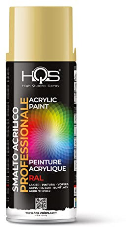 HQS Bombe de peinture acrylique, en aérosol, aux couleurs RAL, RAL 1002, jaune sable