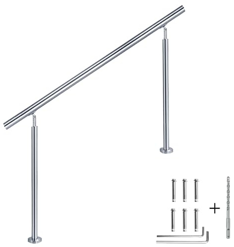 CAVATINY Edelstahl Handlauf Geländer für Treppen Brüstung Balkon ohne Querstreben - Innen und Außen Handlauf Geländer Treppengeländer Edelstahl Brüstung Balkon (80CM, ohne Querstreben)