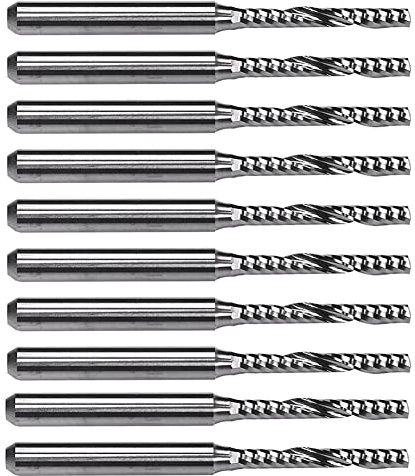 10 PCS 2mm X 15mm Carbide Single Flute End Router Bit Accessories for Engraving Machine